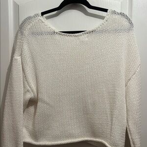 Aerie White Crew Neck Sweater Soft Knit
